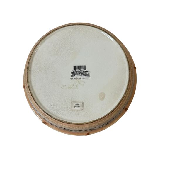 THANKSGIVING Autumn Settings Pie Plate by RUSS Berrie Co hand-painted Deep Dish - Picture 2 of 8